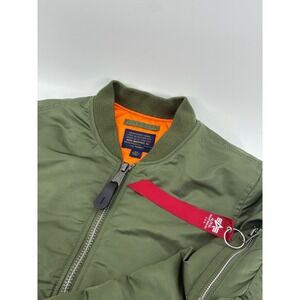Alpha Industries MA-1 W Long Flight Jacket Sage Green Womens XS Bomber Parka